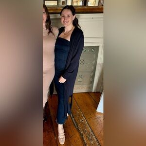 Zara Blue Strapless Denim Maxi Dress